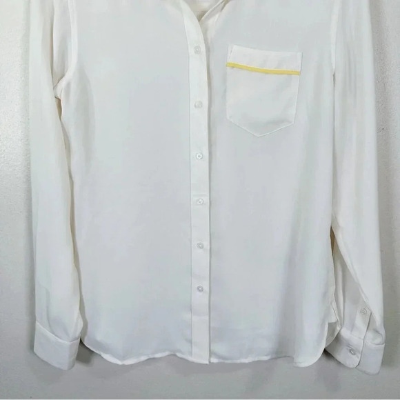 Banana Republic Womens Size Xsmall Color Accents Button Up Blouse Ivory Color - Picture 5 of 16